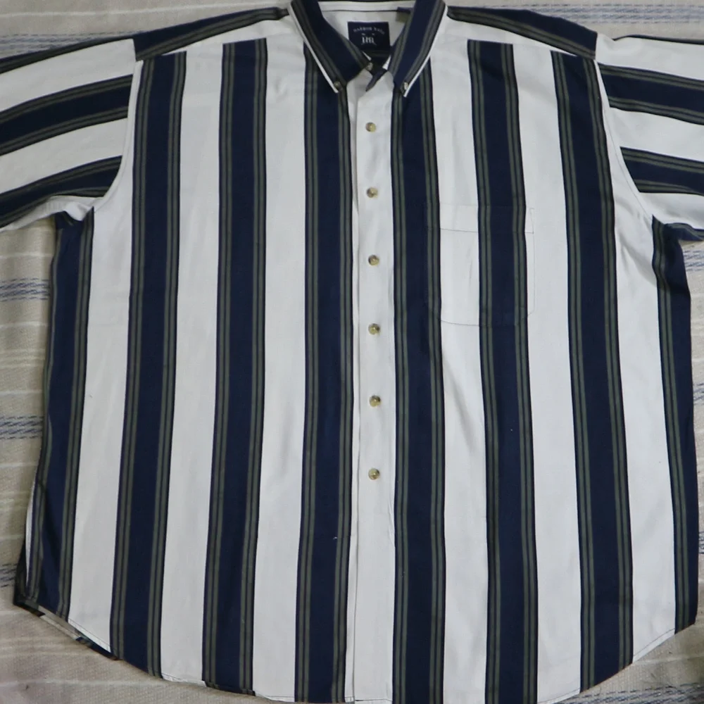 Like New HARBOR BAY Striped Short Sleeve Shirt Sz 3XL Men - Picture 3 of 7